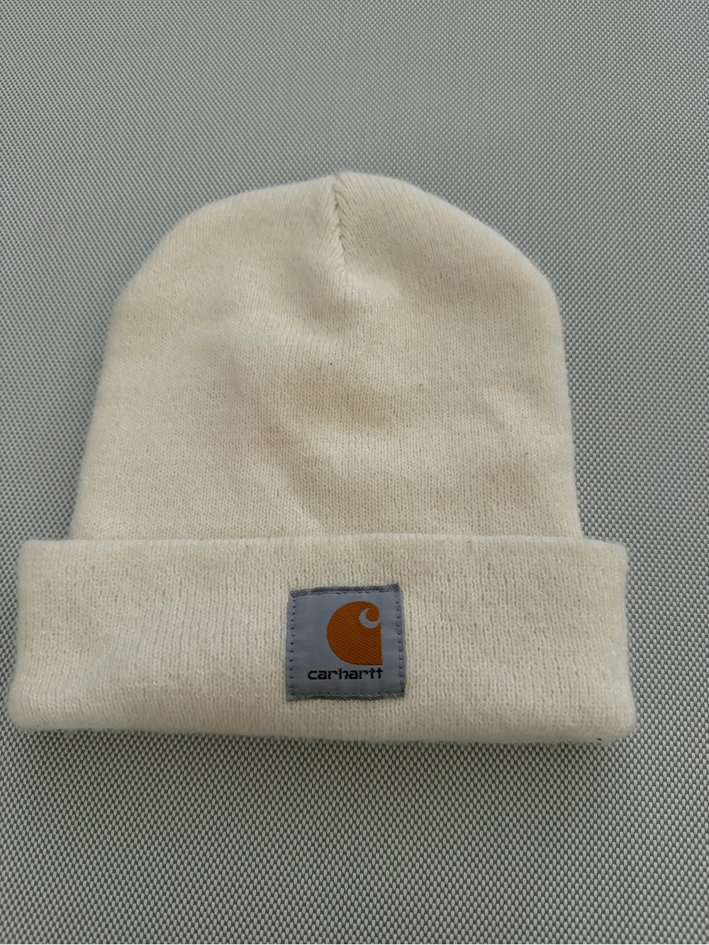 Carhartt Kids Cream Knit Cuffed Beanie with Logo Patch